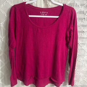 LOFT Women's Hot Pink Long Sleeve size small